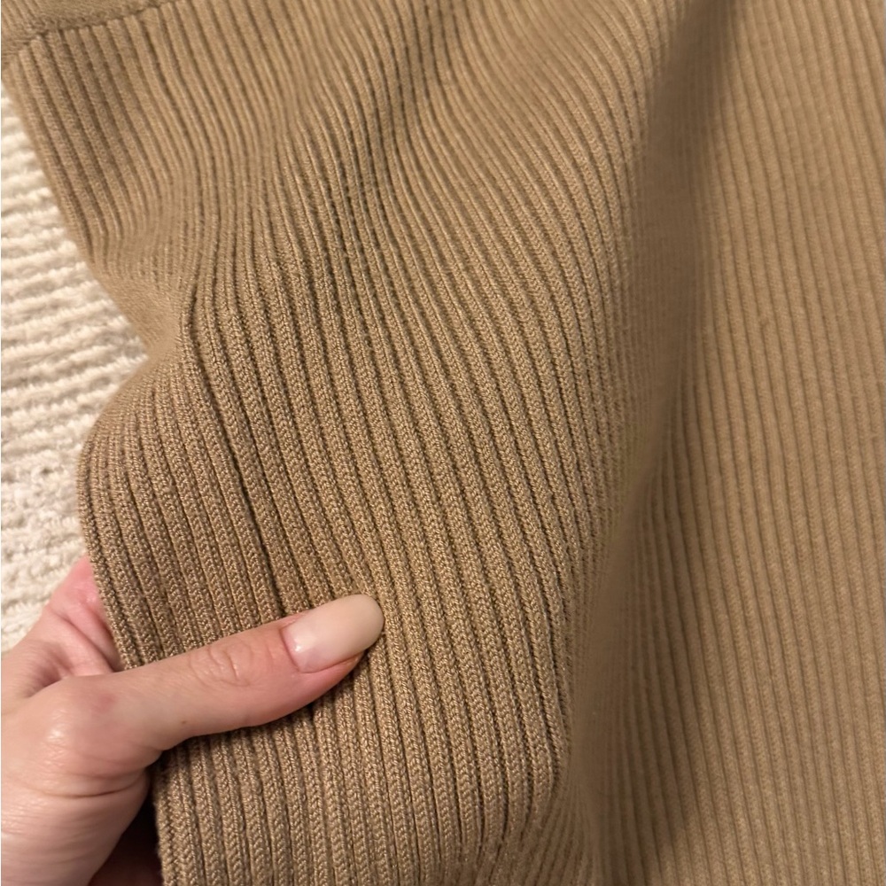 Chic Tan Ribbed Skirt Set - Picture 3 of 4